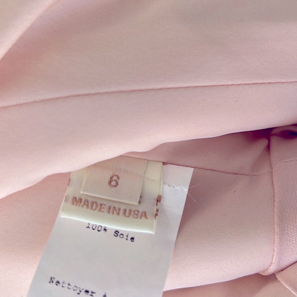 Marchesa Silk Lace Strapless Dress Pale Pink 6 - Picture 7 of 7